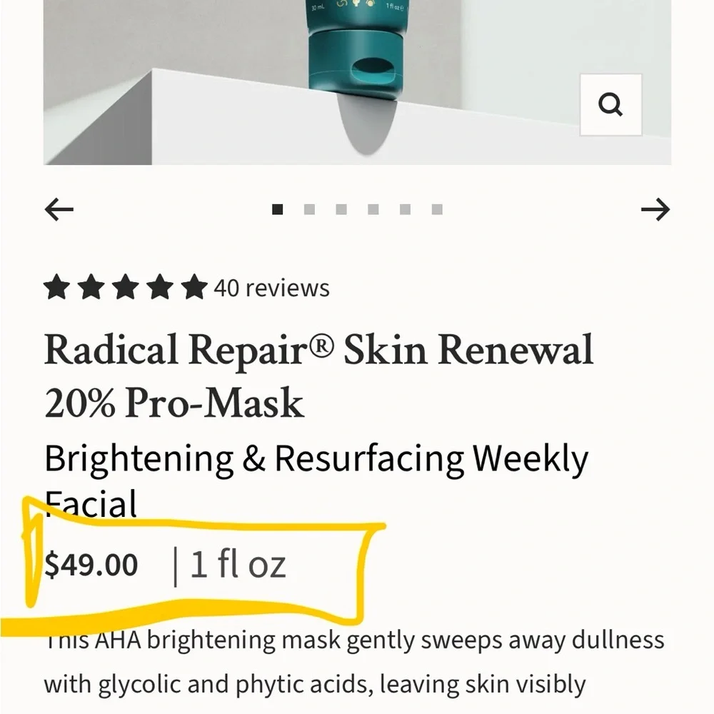 Onekind Radical Repair Skin Renewal 20% Pro-Mask